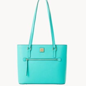 Dooney & Bourke Saffiano Shopper Mint Dust Bag Tote Leather Tiffany Blue